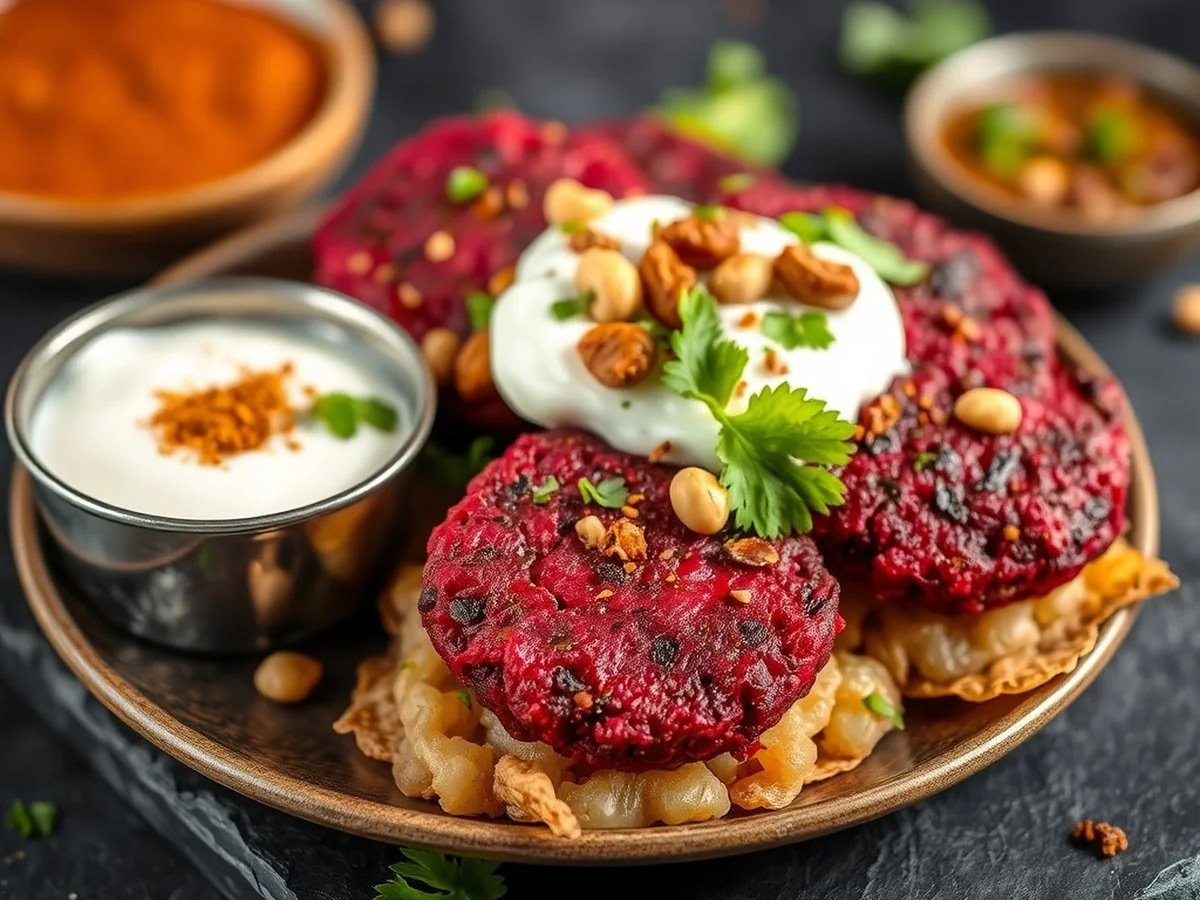 Air-Fryer Beetroot Tikki Chaat