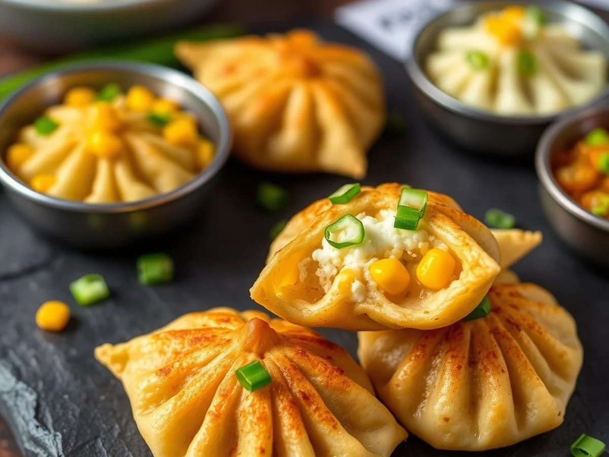 Air-Fryer Corn Cheese Momos