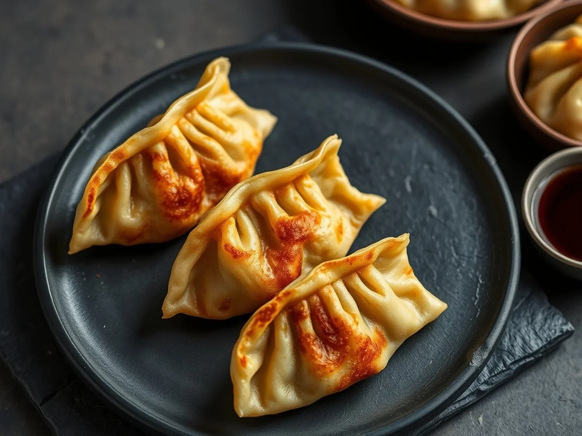 Crispy-Bottom Air-Fryer Dumplings