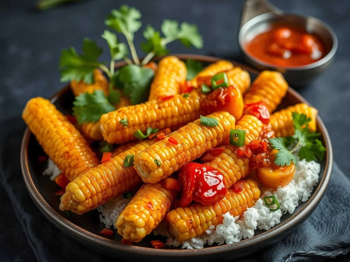 Air-Fryer Chilli Baby Corn