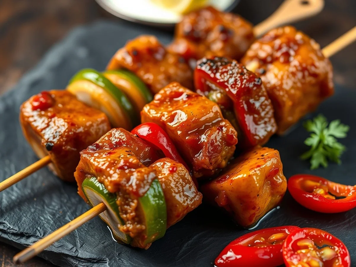 Tangy Mutton Shashlik Skewers